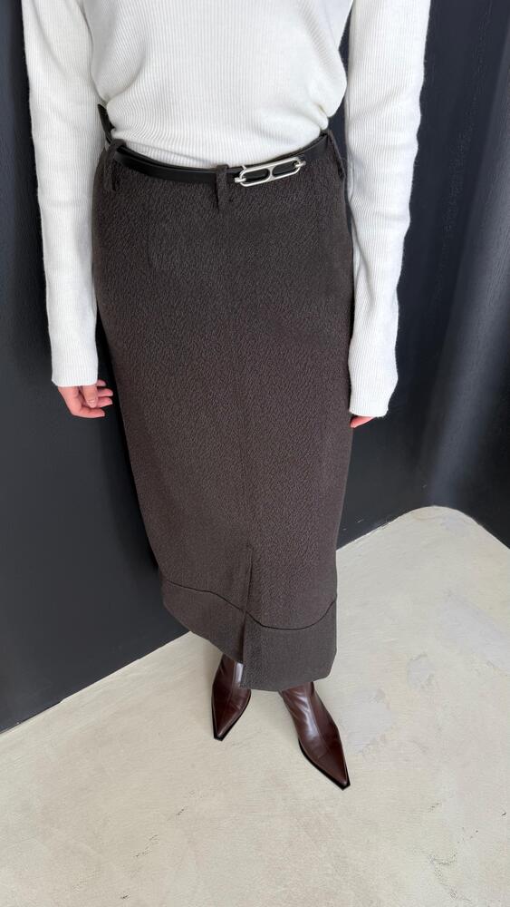 Tweed Skirt With Belt