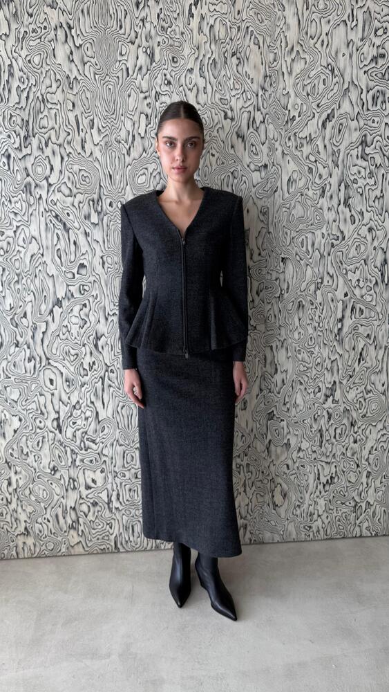 Wool Jacket + Skirt Set