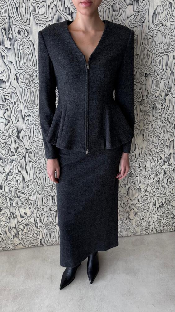 Wool Jacket + Skirt Set