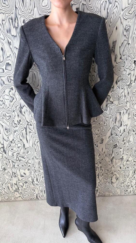 Wool Jacket + Skirt Set