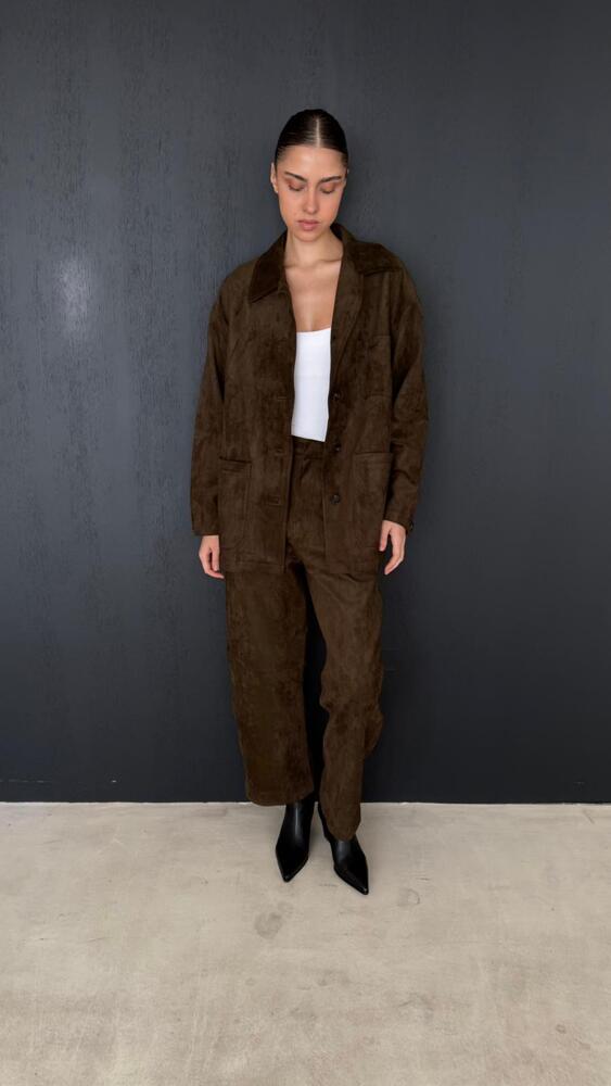 Suede Jacket + Pants Set