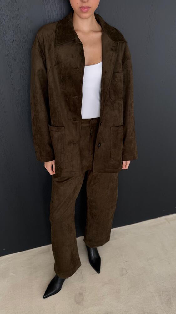 Suede Jacket + Pants Set