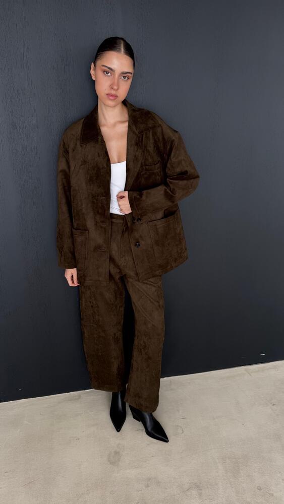 Suede Jacket + Pants Set