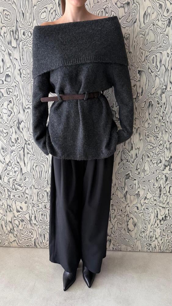 Pullover Sweater With Belt