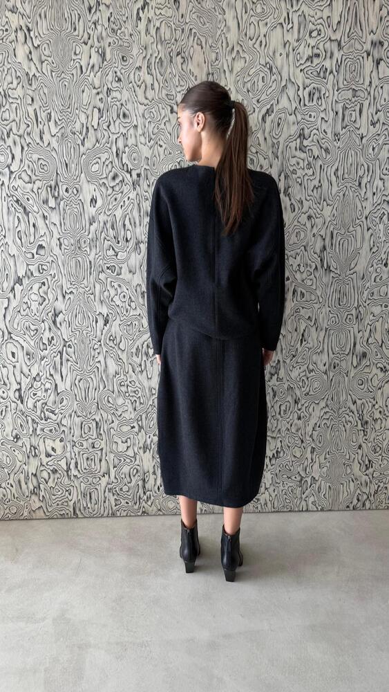 Round Neck Wool Skirt Set