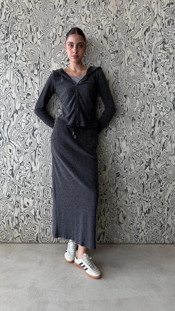 Hoodie Striped Tank Top + Skirt Set