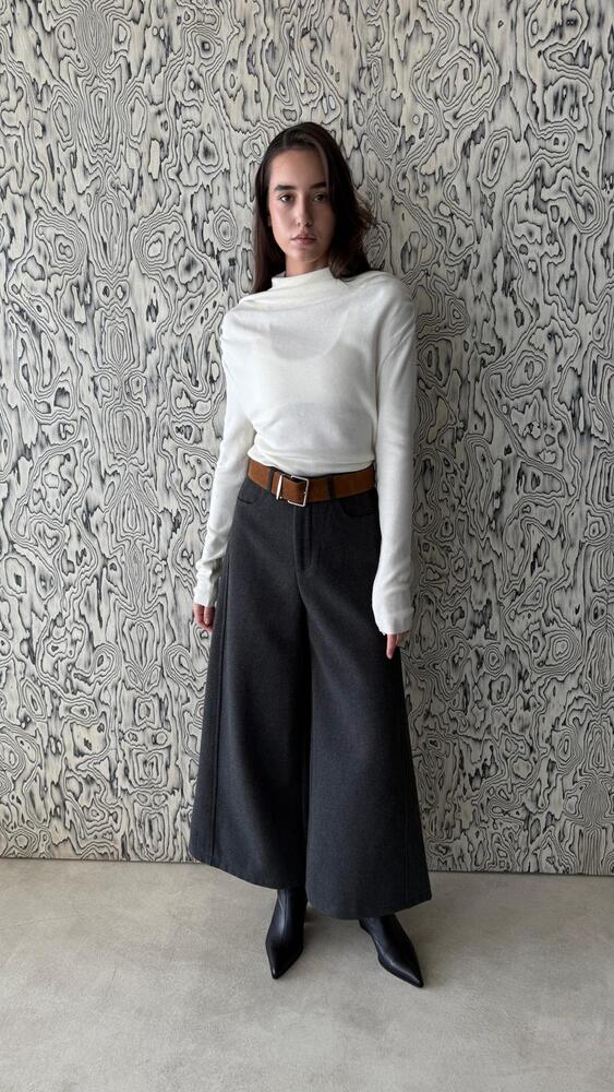 Thick Wool Blend Trousers