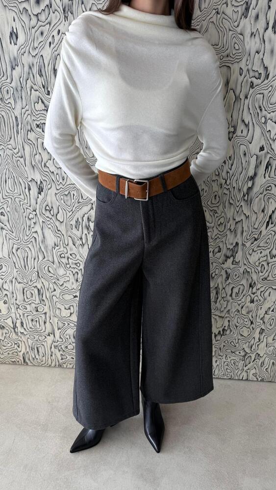 Thick Wool Blend Trousers
