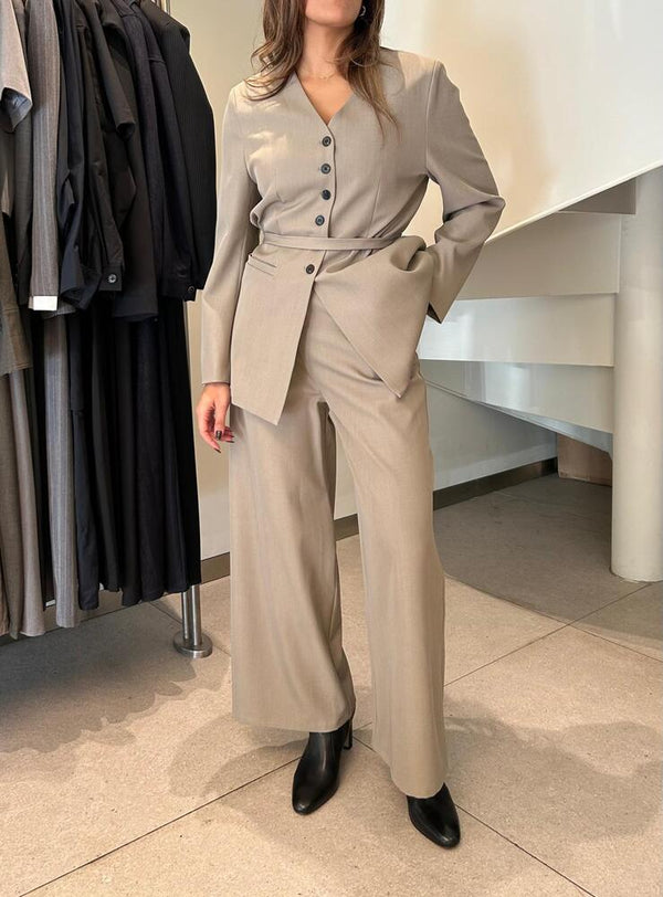 5 Buttons V- Neck Blazer +Pants Set