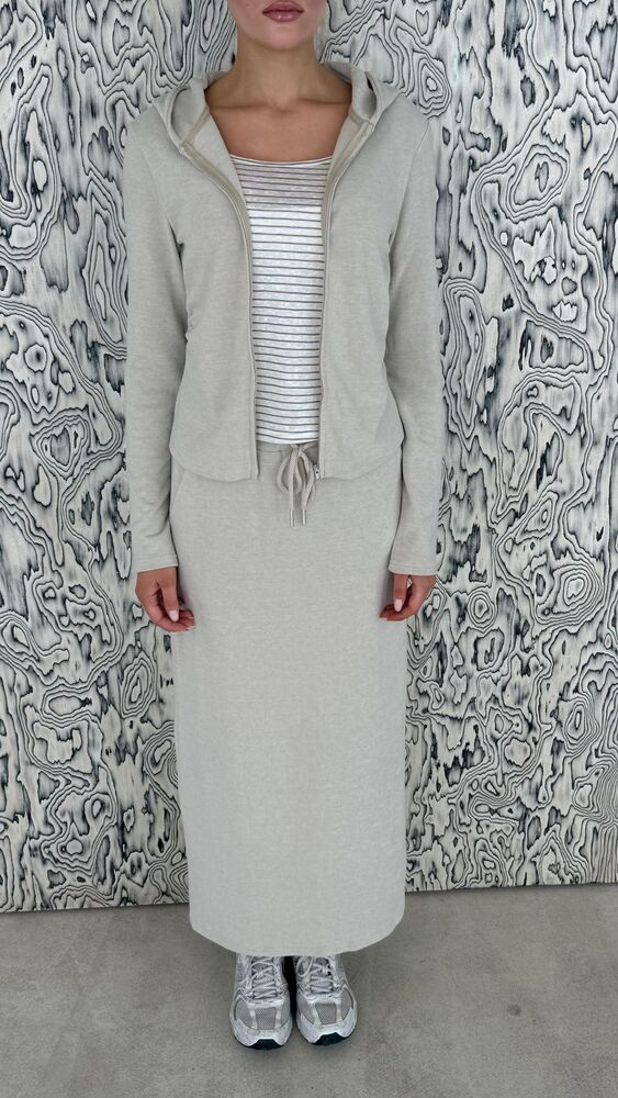 Hoodie Striped Tank Top + Skirt Set