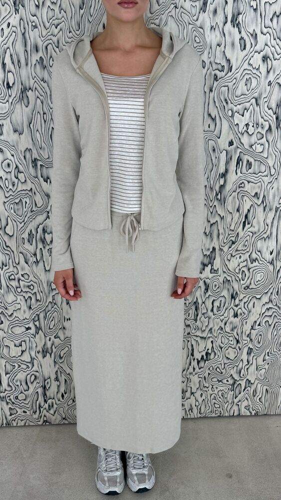 Hoodie Striped Tank Top + Skirt Set