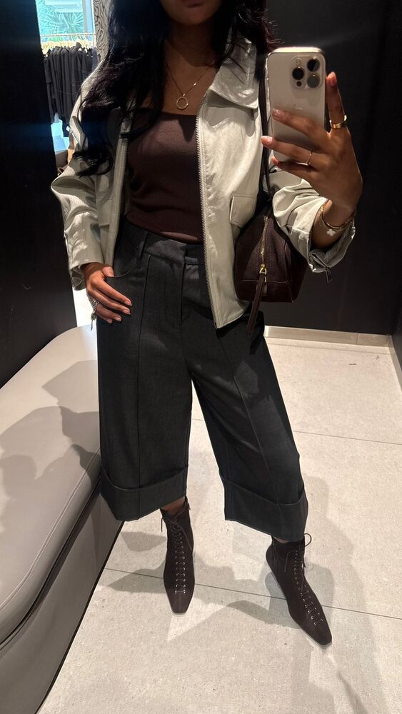 Cropped Folded Pants