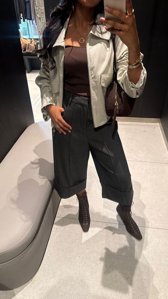 Cropped Folded Pants