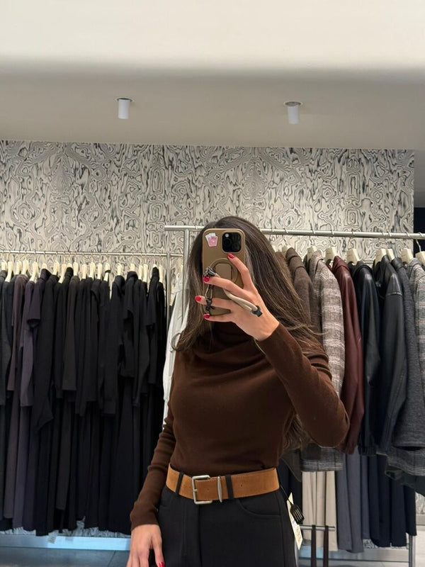 Puffed Shoulder Sweater