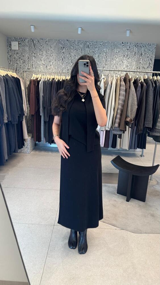 3 Piece Cardigan Set with Skirt