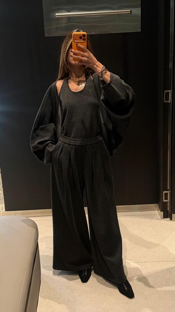 Overlay Top + Pants 3 Piece Set