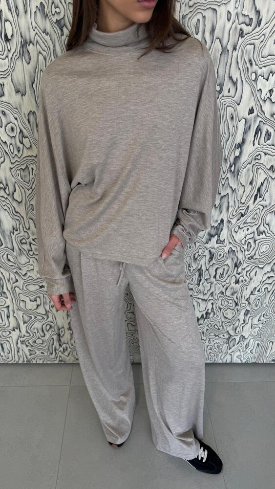 Turtleneck Top + Pants Set