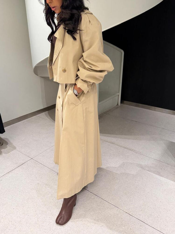 Cropped Trench Coat Set