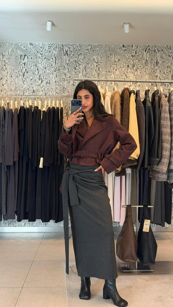 Tie Midi Skirt