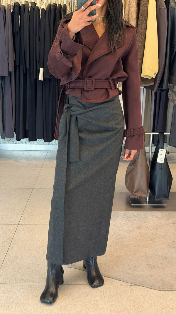 Tie Midi Skirt
