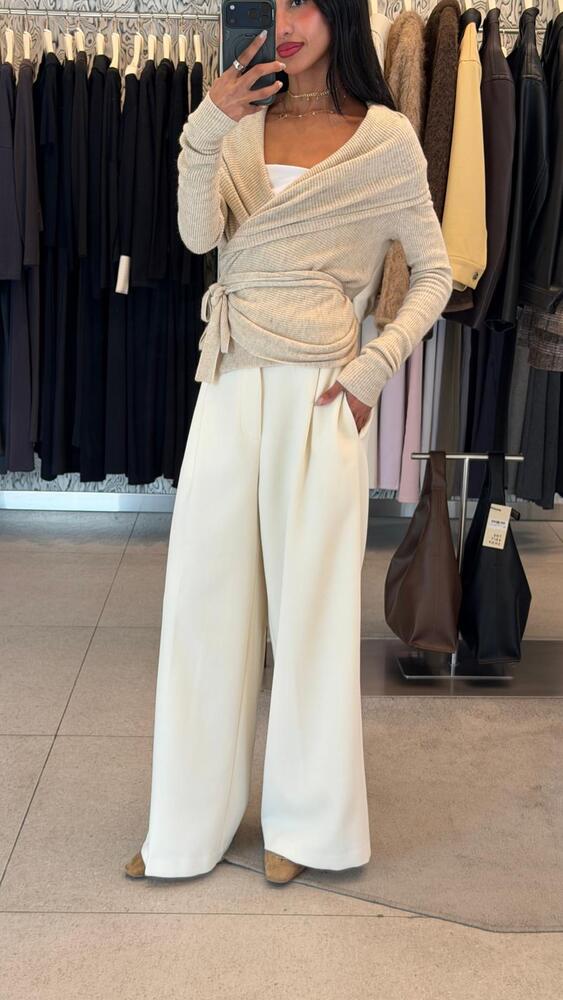 Wide Leg Wool Trousers