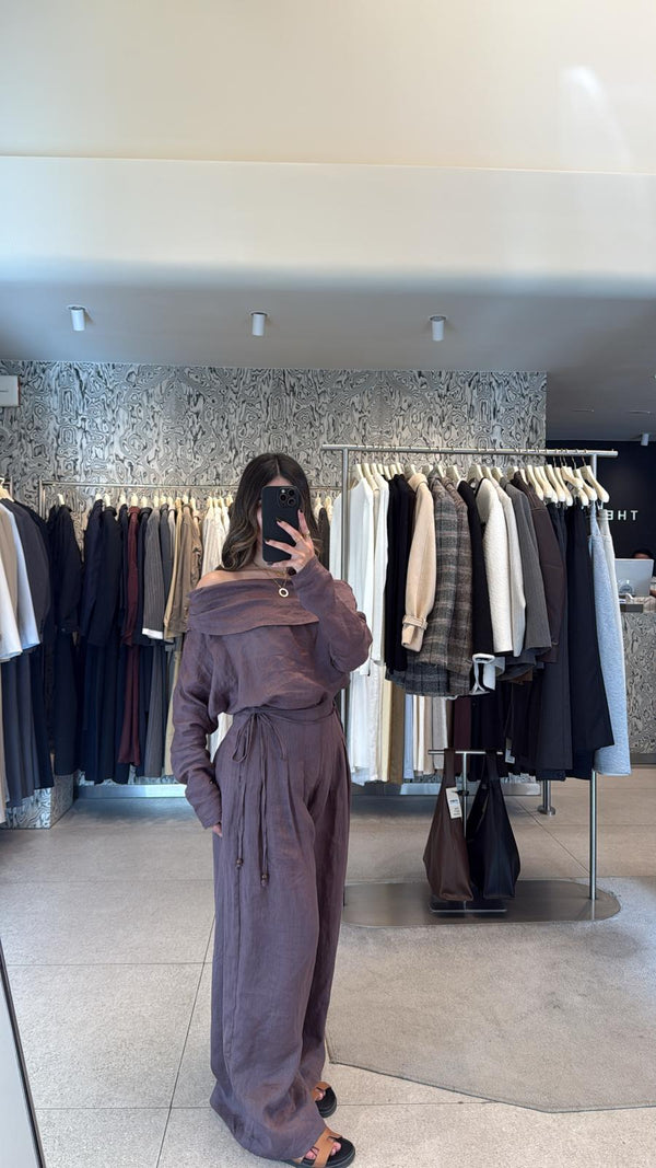 Off Shoulder Linen Set