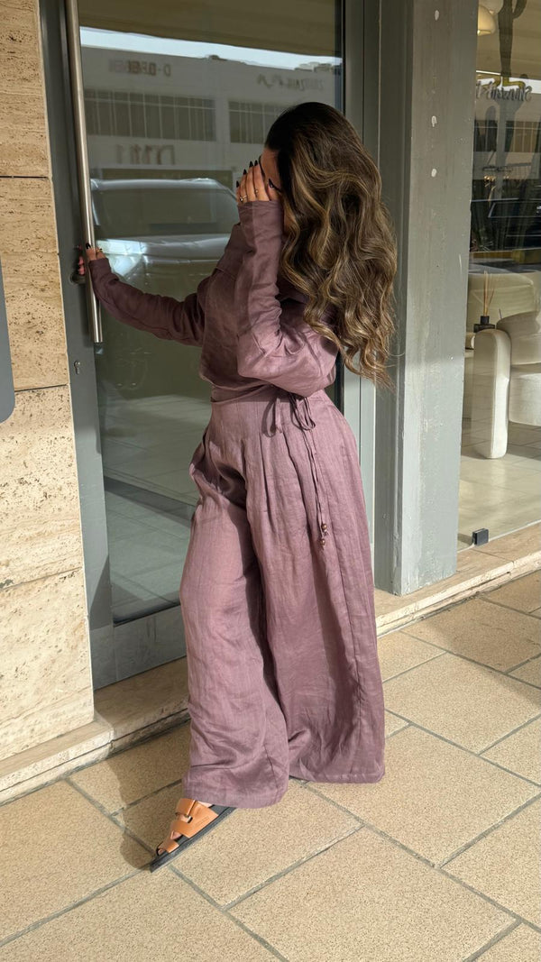 Off Shoulder Linen Set