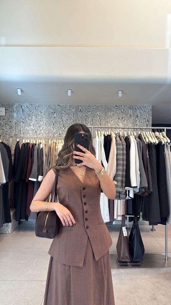 Vest with Skirt Linen Set