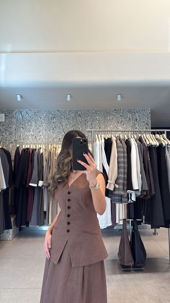 Vest with Skirt Linen Set