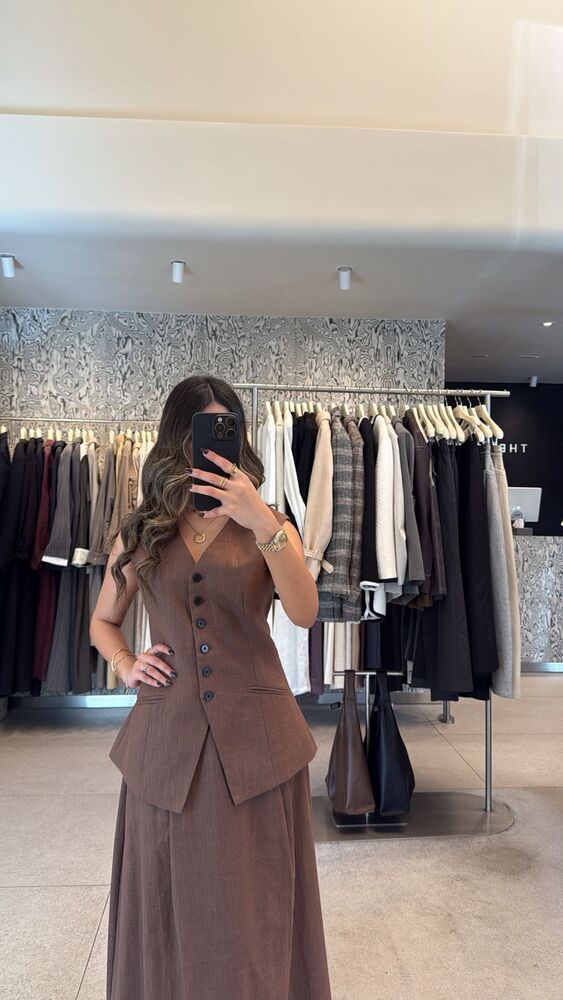 Vest with Skirt Linen Set