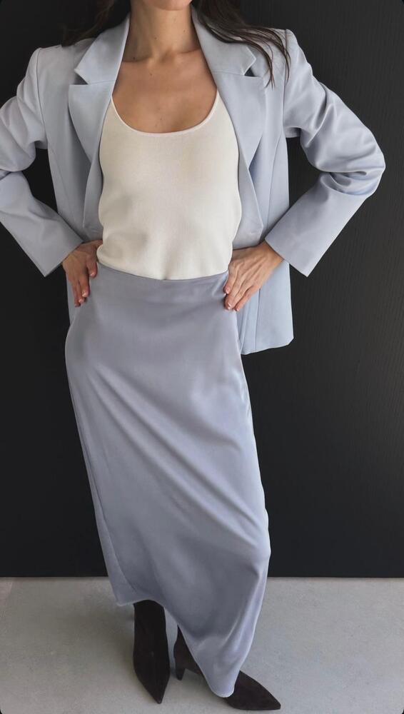 2 Piece Satin Skirt Set