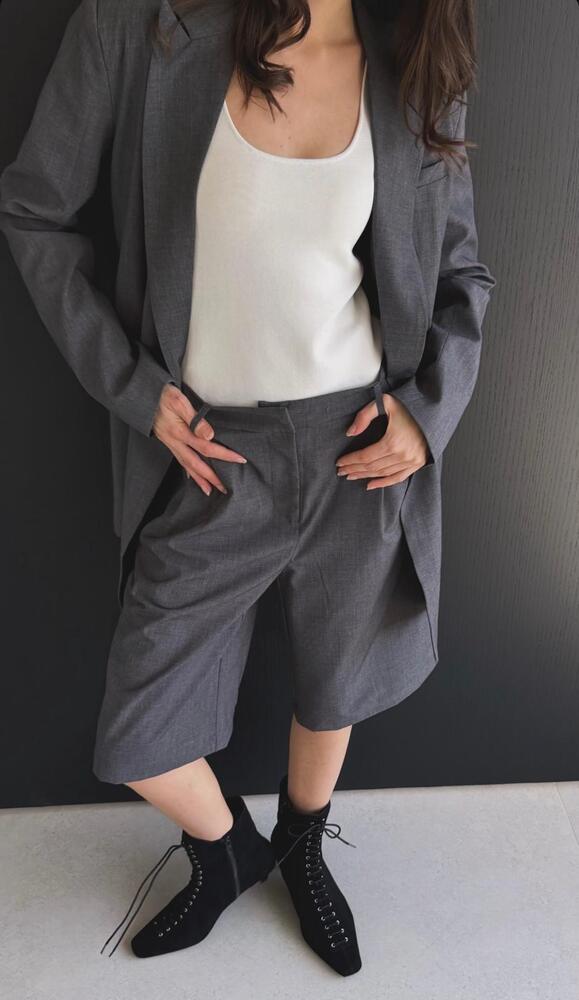 Gray Blazer + Short Set