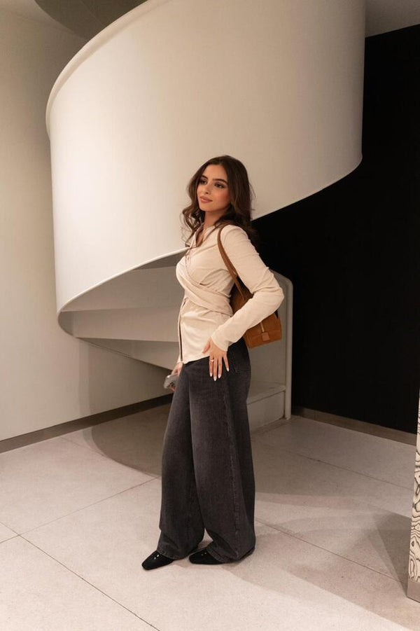 Vertical Striped Baggy Jeans