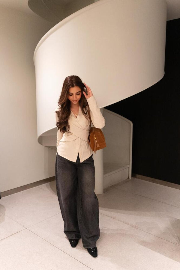 Vertical Striped Baggy Jeans