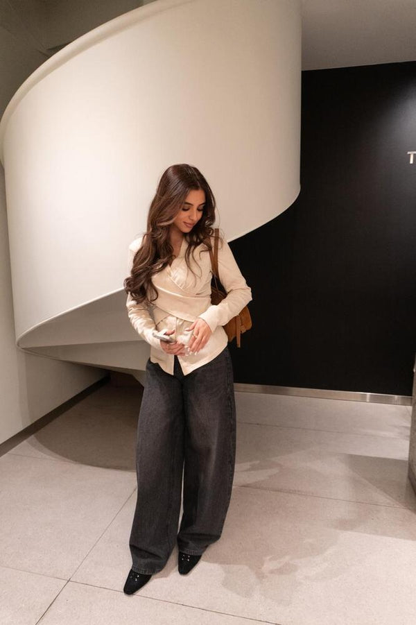 Vertical Striped Baggy Jeans