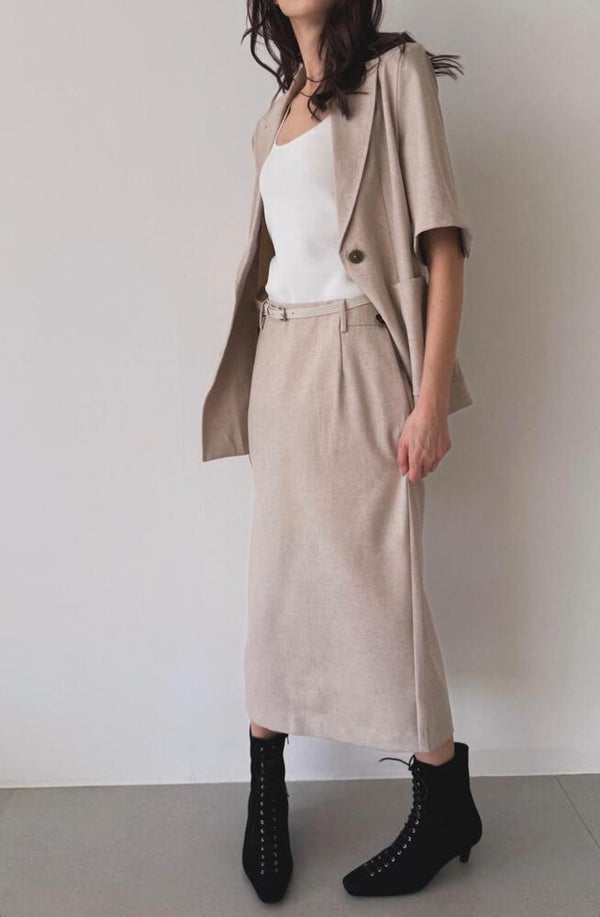 Half Sleeve Blazer + Skirt Set