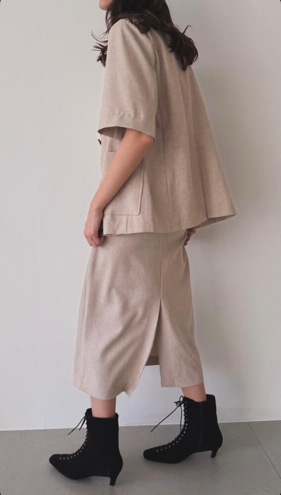 Half Sleeve Blazer + Skirt Set