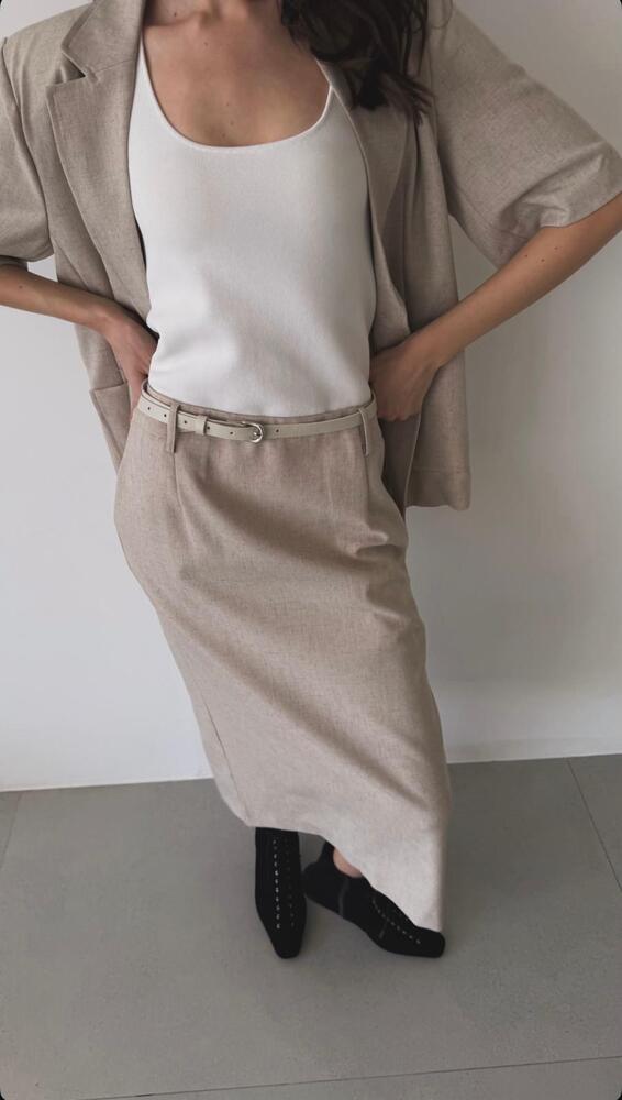 Half Sleeve Blazer + Skirt Set