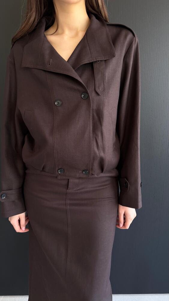 Funnel Neck Jacket + Skirt Set