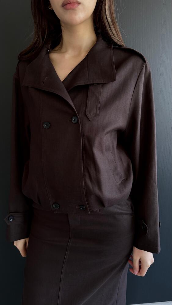 Funnel Neck Jacket + Skirt Set