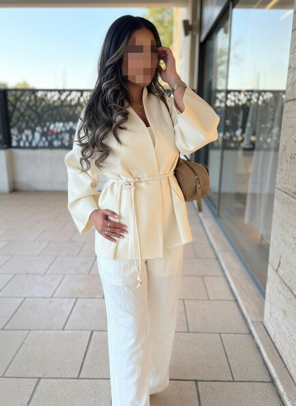 Kimono Linen Pants Set