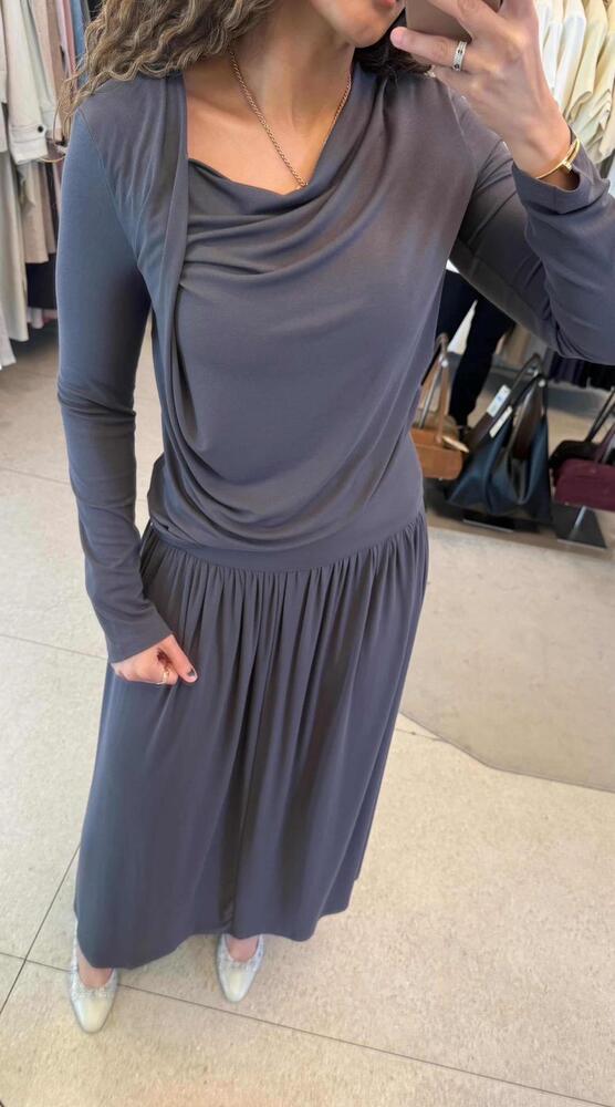 Cowl Neck Blouse + Skirt Set