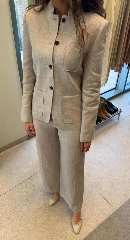 Button Up  Linen Jacket + Pants Set