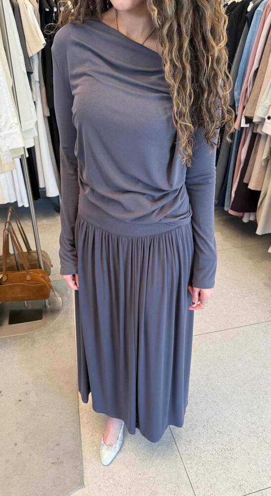 Cowl Neck Blouse + Skirt Set