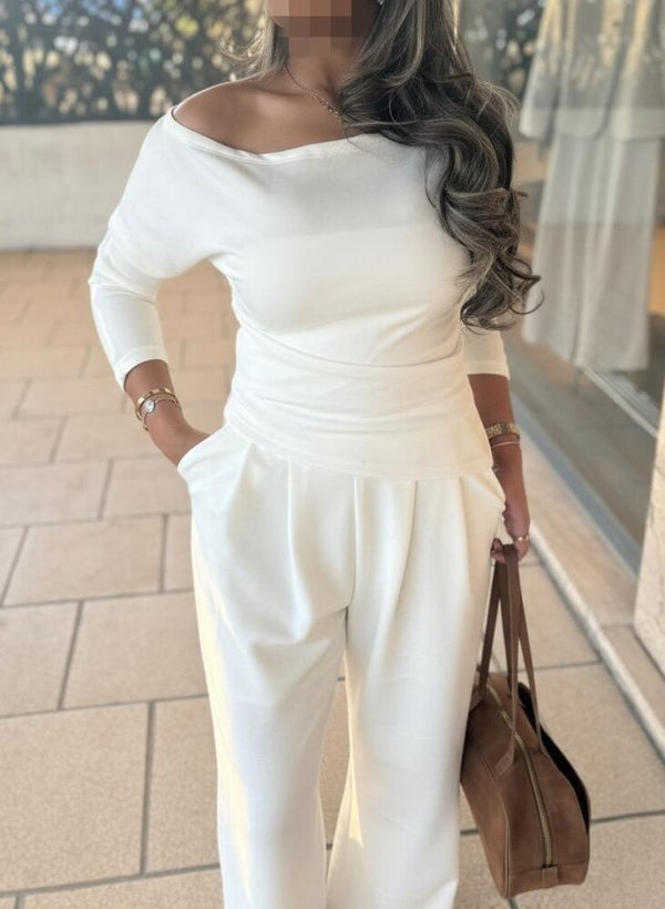 Off Shoulder Top + Pants Set