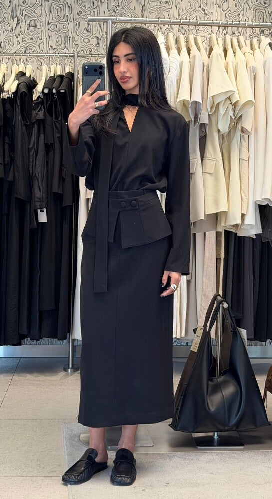 Tie Top + Double Flap Skirt