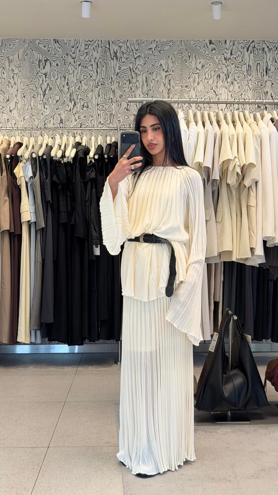 Belted Pleated Set