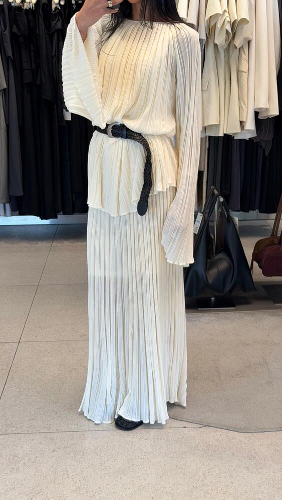 Belted Pleated Set