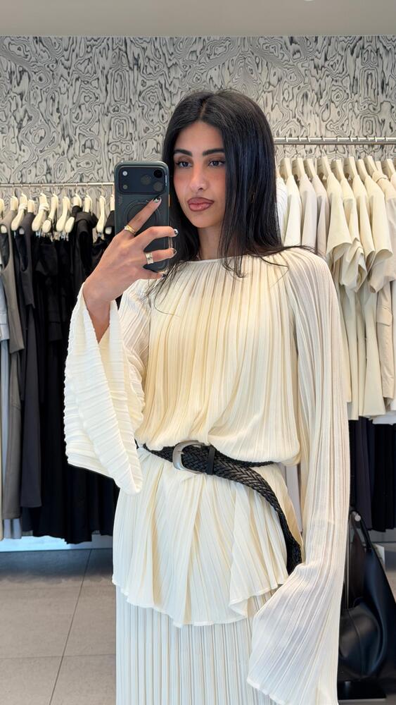 Belted Pleated Set