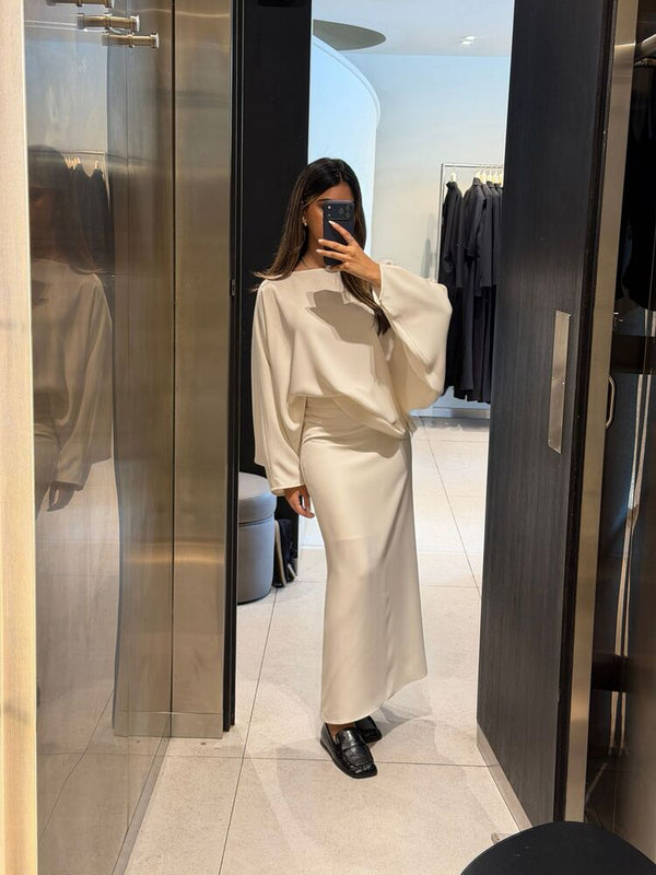 Modern Caped Top  + Skirt Set